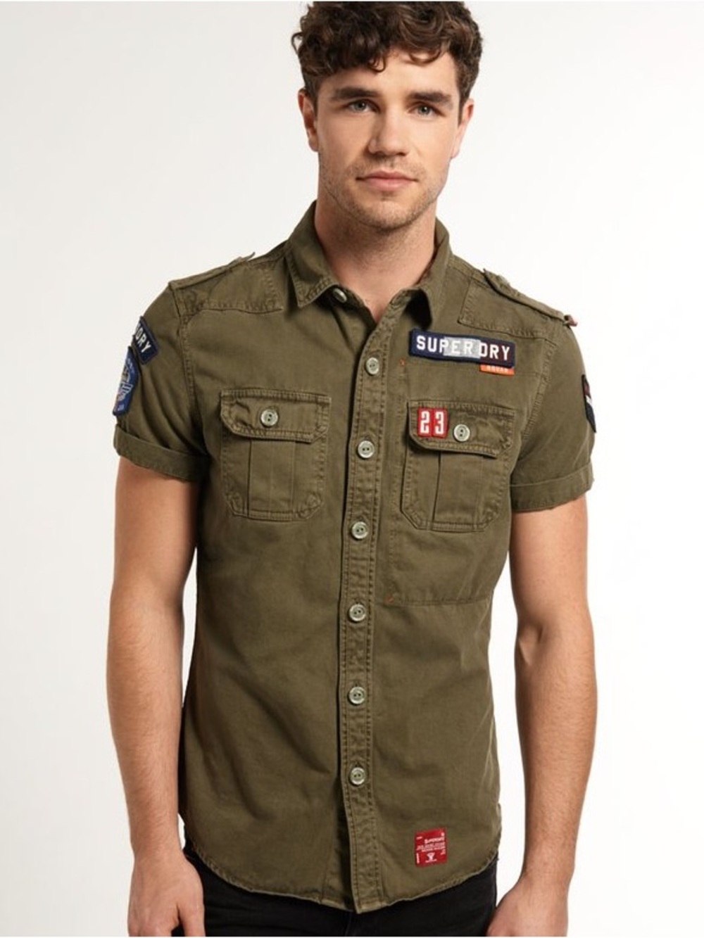 SUPERDRY THE ALPHA SHIRT military style button up small